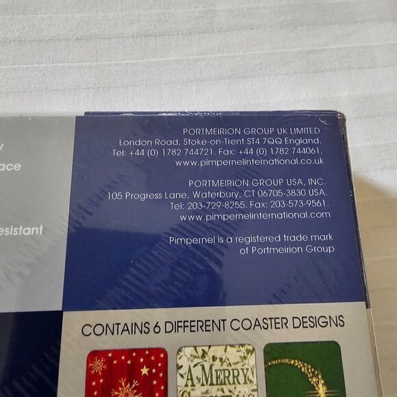 Pimpernel Christmas Blessing Coasters Set Of 6 Cork Backed Heat Resistant - Picture 4 of 7